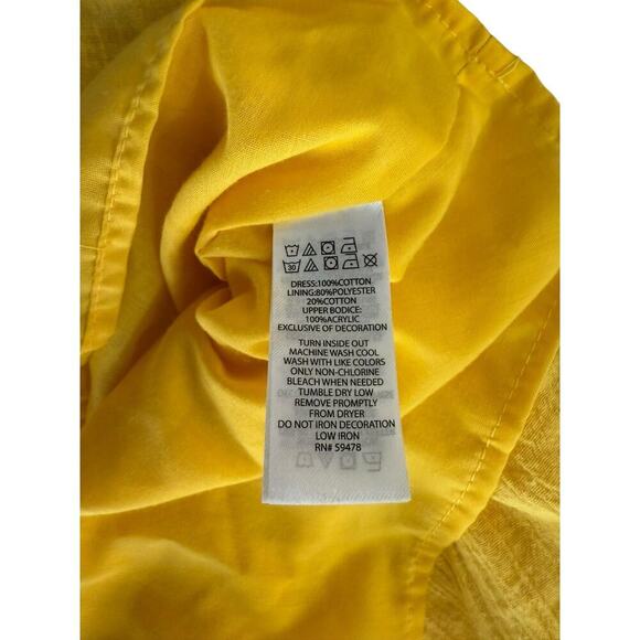 Haute Hippie Kid's Yellow & White Sunflower Crochet Mini Dress Size 6 - Picture 4 of 4